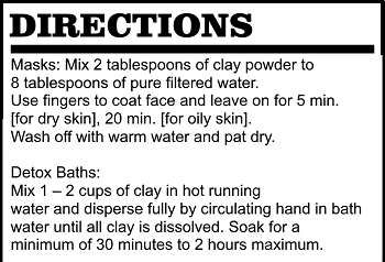 Indigenous Healing Clay Directions