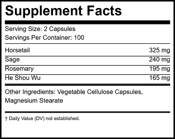 Hair Growth & Repair Supplement Facts Label - Natural Hair Regrowth Ingredients